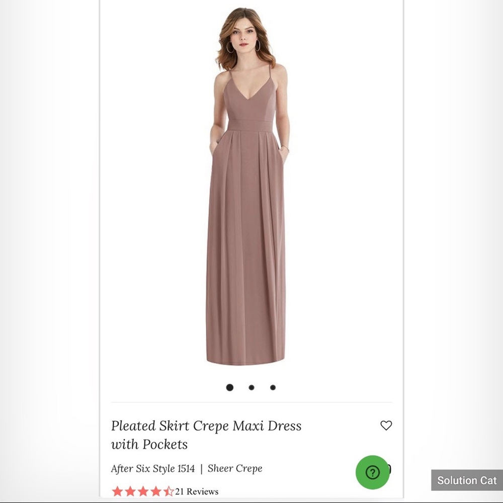 After Six Bridesmaids Dress | pleated skirt crepe maxi dress  | size 4 sienna